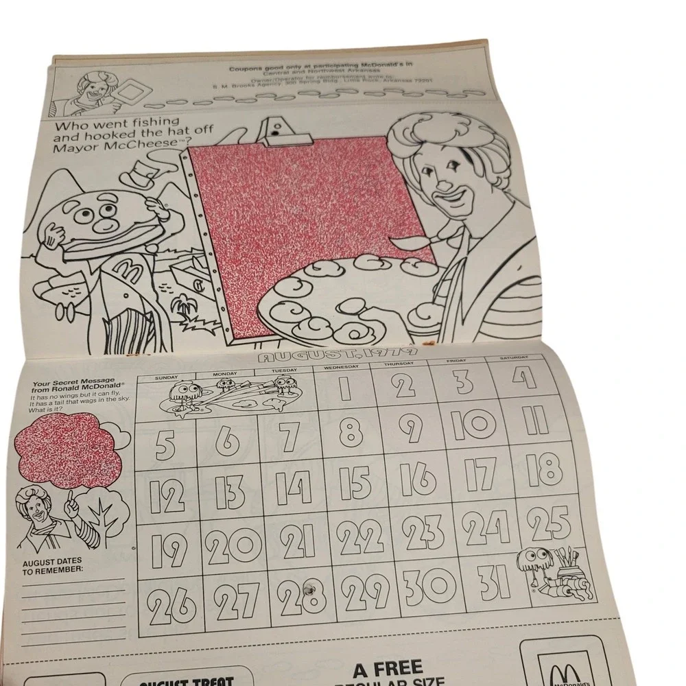 1979 Ronald McDonald Secret Solver‎ Coloring Calendar Kit Certificate of Merit